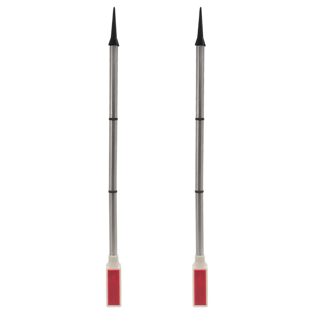 2 Pcs Driveway Pole Lights Warning Reflectors Parking Area Markers Solar Powered Fog Resistant Safety