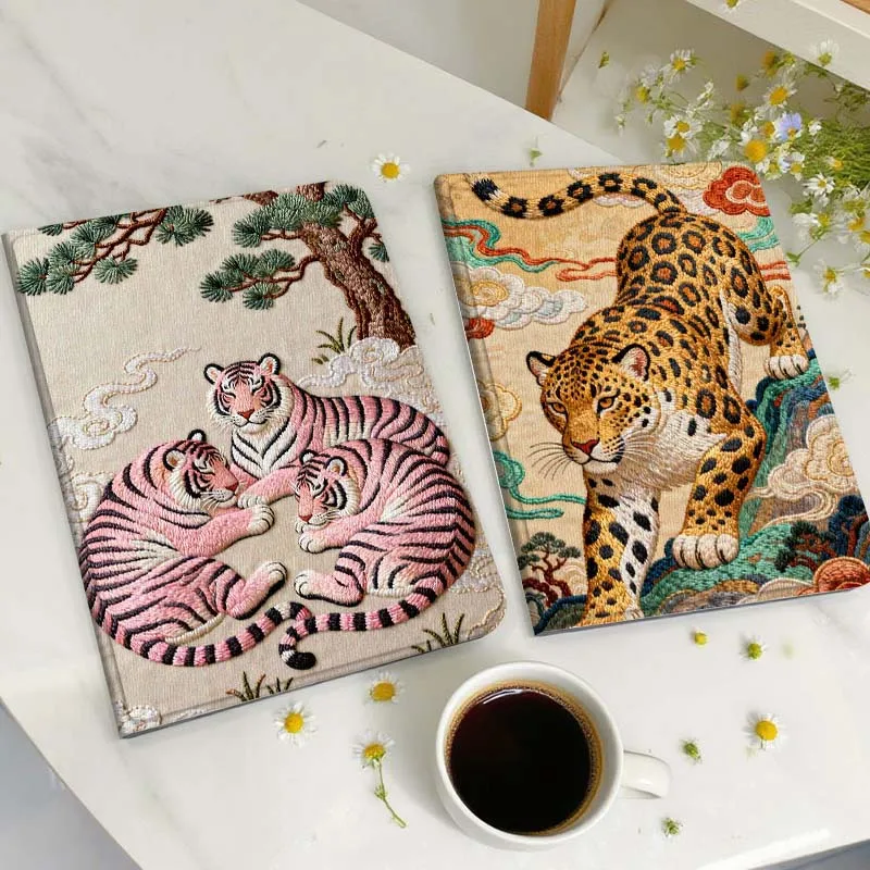 

Чехол для планшета с вышивкой в ​​виде семьи тигров для Huawei Honor MatePad MediaPad Air 5 6 7 11 V6 V7 V8 V9 X9 X8 T10 T10s C5e T5