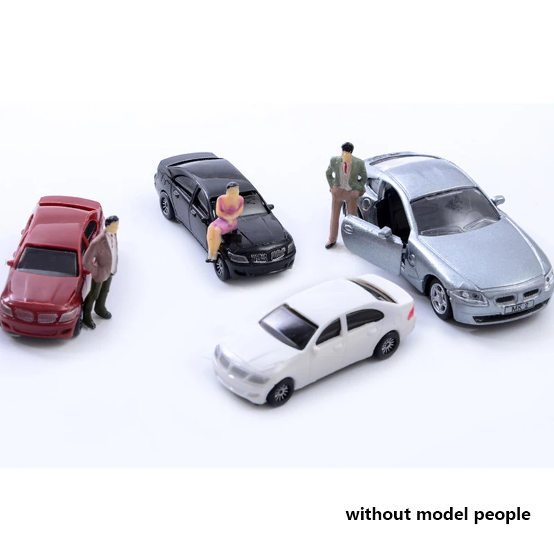 30Pcs Miniature Car Model Scale 1:100-1:200 ABS Vehicle Kid Toys For Building Sand Table HO Train Scene Materials Diorama Kits