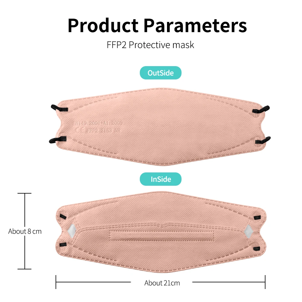 10-100 sztuk ryby KN95 FFP2 maska FPP2 zatwierdzone maski dorosłych Respirator ochronne maski na twarz czarny FPP2 mascarillas quirygicas ffp2
