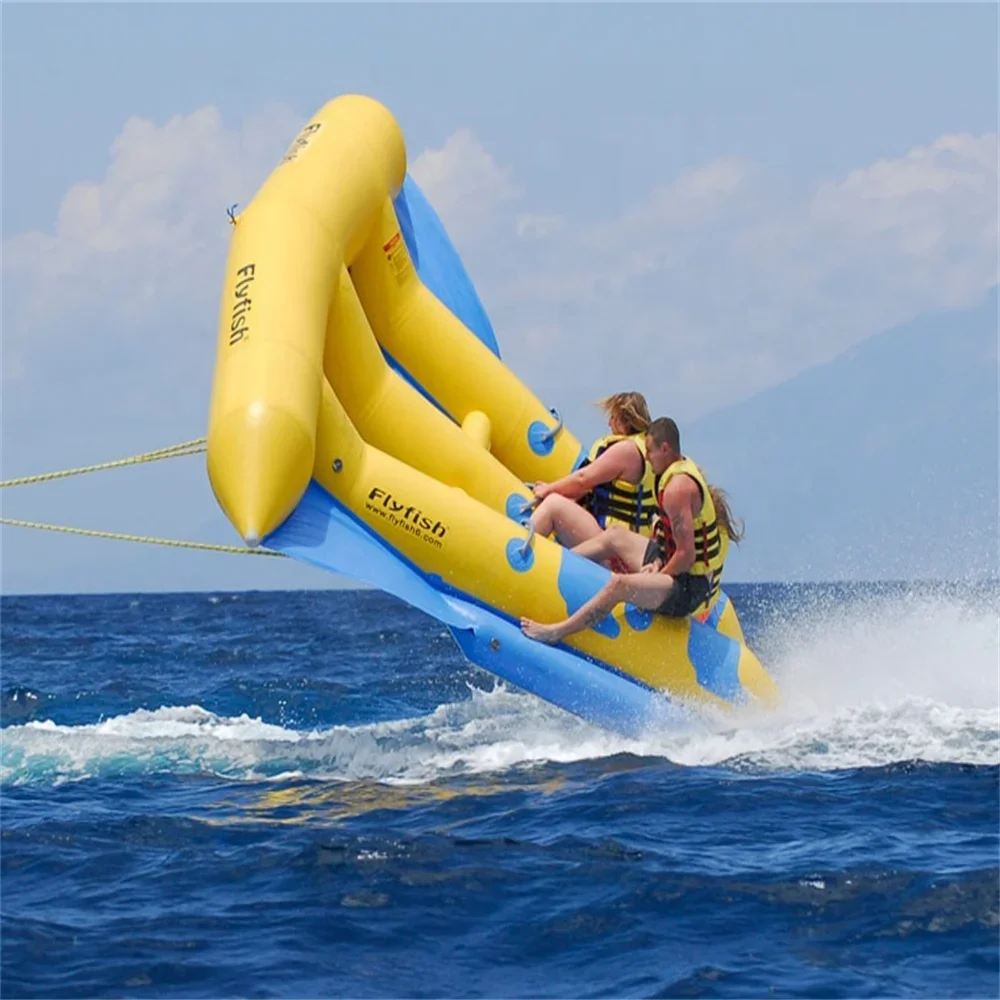 PVC Air Boats Inflatable Towable Water Flying Fishing Tube Boat Inflatable Outside Air Fly Fishing Boat Inflatable Water Game