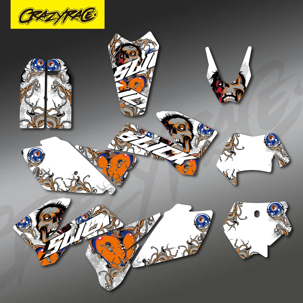 รถจักรยานยนต์ Full พื้นหลังกราฟิก Decal สติกเกอร์สําหรับ KTM EXC 125 200 250 300 400 450 525 2005 2006 2007 พื้นหลังที่กําหนดเอง