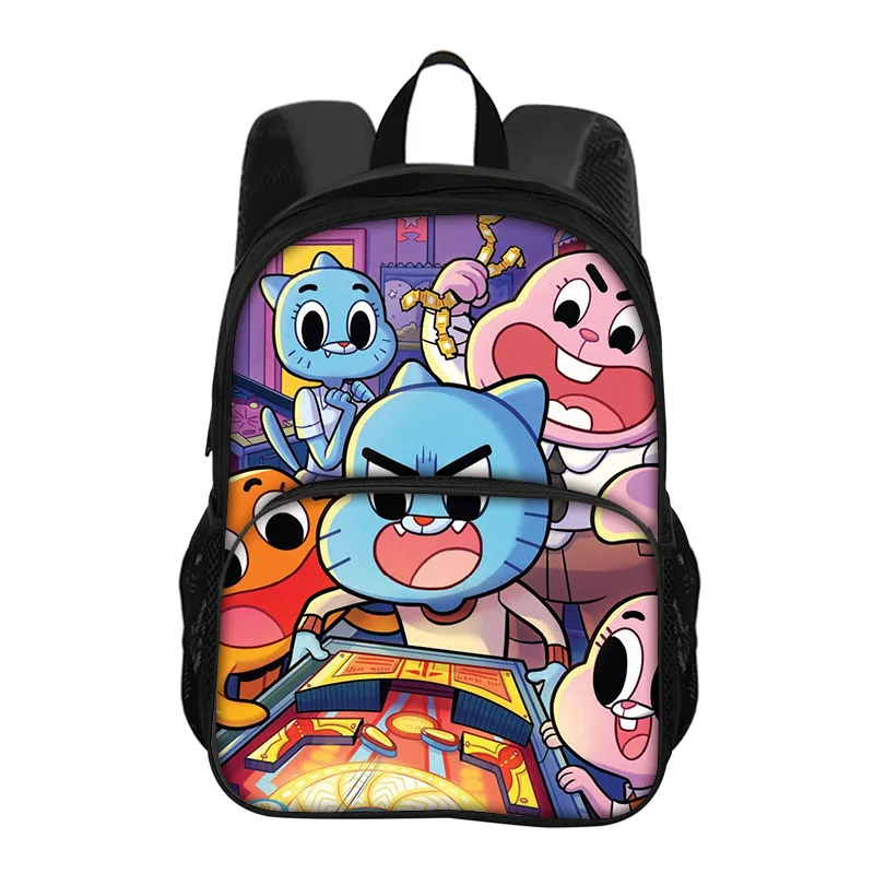 The Amazing World of Gumball Round Front Bag Backpack Cartoon Anime Printed Student Boys and Girls New Backpack