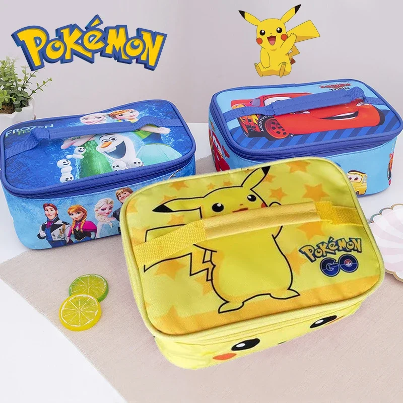 Pokemon Pikachu Children\'s Insulated Lunch Bags Portable High Capacity Cartoon Picnic Bag Student Lunch Box Ice Pack Thermal Bag