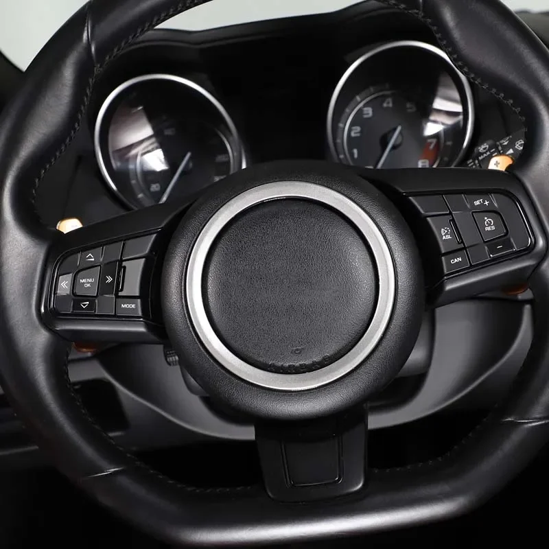 For Jaguar F-TYPE XFL F-PACE XE XEL X761 X760 ABS Carbon Fiber/Black Car Steering Wheel Ring Decorative Sticker Car Accessories - view 2