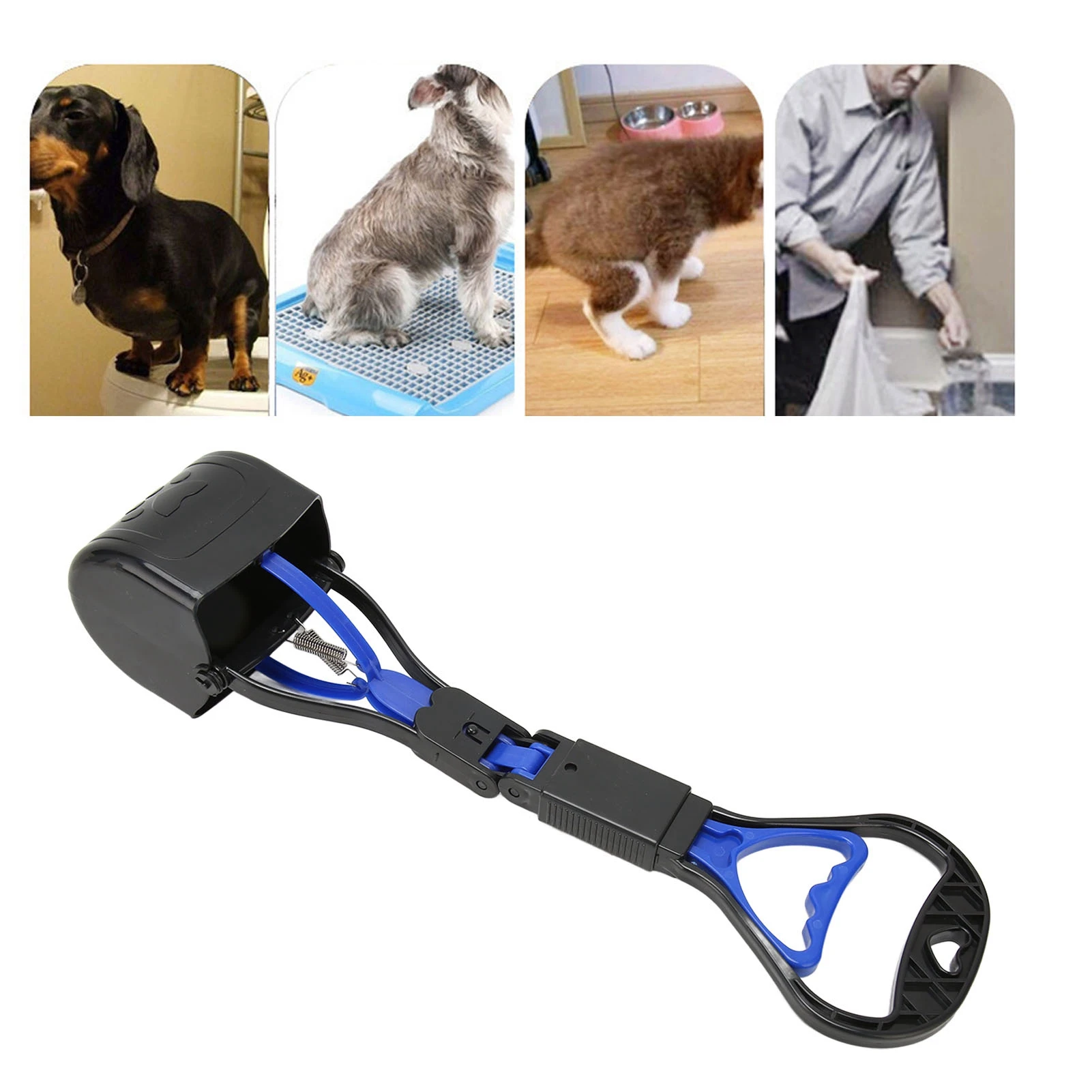 Dog Poop Scooper Pet Pooper Scooper Multipurpose Long Handle High Strength  Folding Portable Dog Poop Scooper for Outdoor