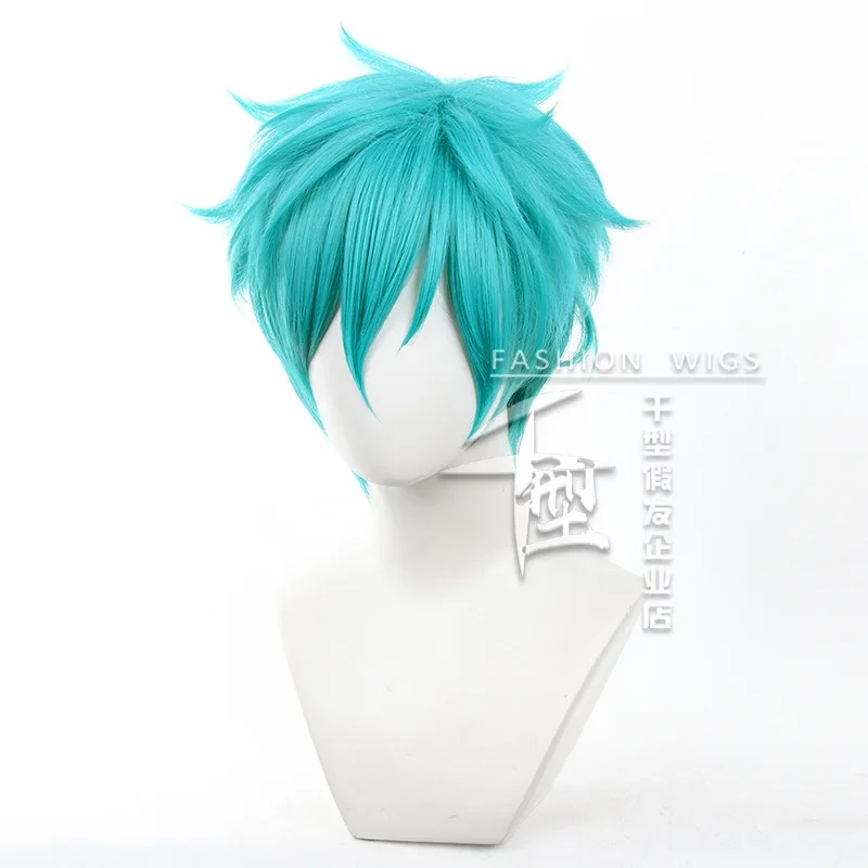 게임 Heartsteel Aphelios 코스프레 가발 Aphelios 블루 코스프레 가발 내열성 합성 머리 할로윈 역할 놀이 가발 @ 0Z *