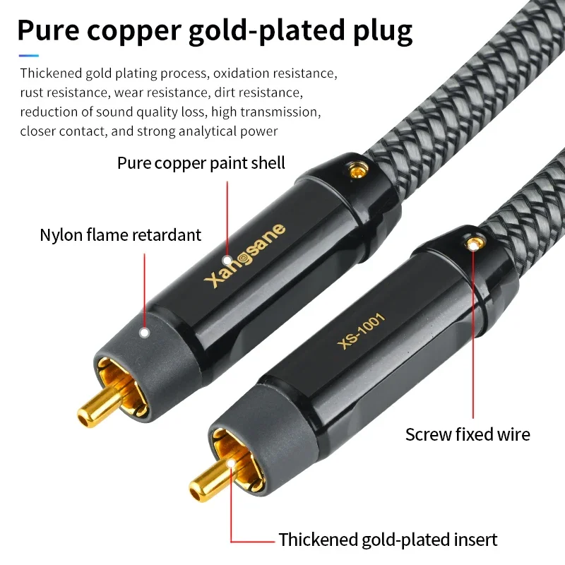 Xangsane ハイファイ銀メッキ銅デジタル同軸オーディオケーブル SPDIF テレビアンプサウンド 75 Ω ステレオ高忠実度同軸ケーブル