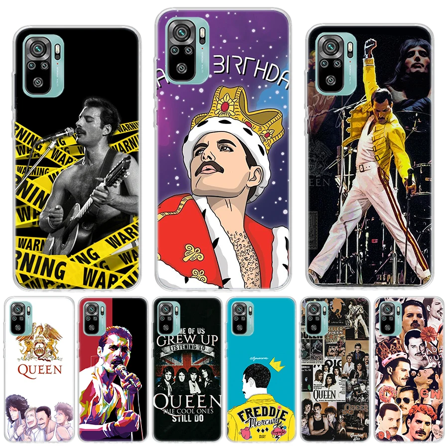 Rock Funky Freddie Mercury Queen Silicon Call Phone Case For Xiaomi Redmi Note 14 13 12 12S 11 Pro Plus 11S 10 10S 11T 11E 4G 5G