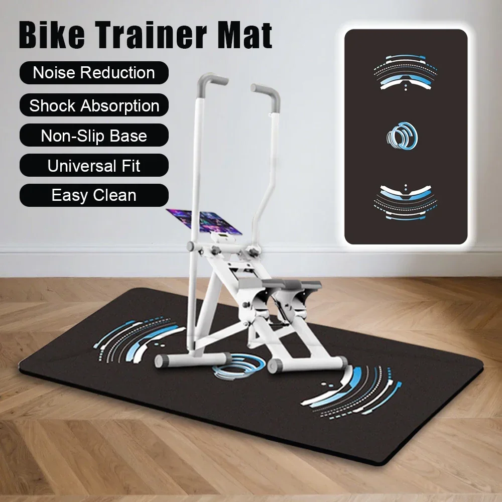 

Bike Trainer Mat Home Gym Equipment Soundproofing and Shock Absorption Pad Gym Anti-Slip Easy-Care Running Machine Mat