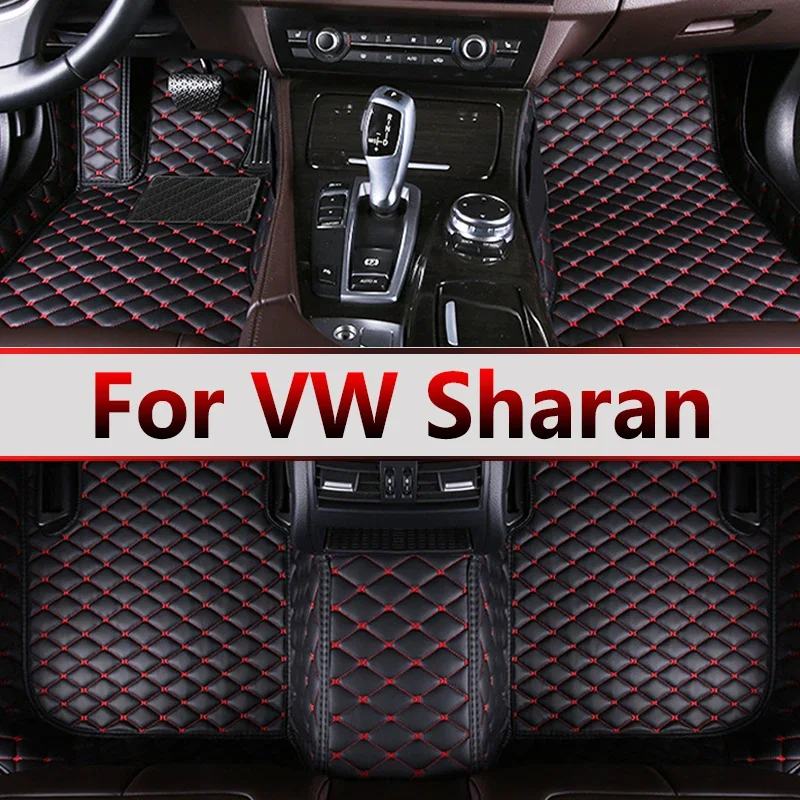 Car Floor Mats For Volkswagen VW Sharan 7N 7seat 2010~2022 Auto Leather Floor Mat Rugs Pad Interior Parts Car Accessories 2012