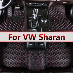 Car Floor Mats For Volkswagen VW Sharan 7N 7seat 2010~2022 Auto Leather Floor Mat Rugs Pad Interior Parts Car Accessories 2012