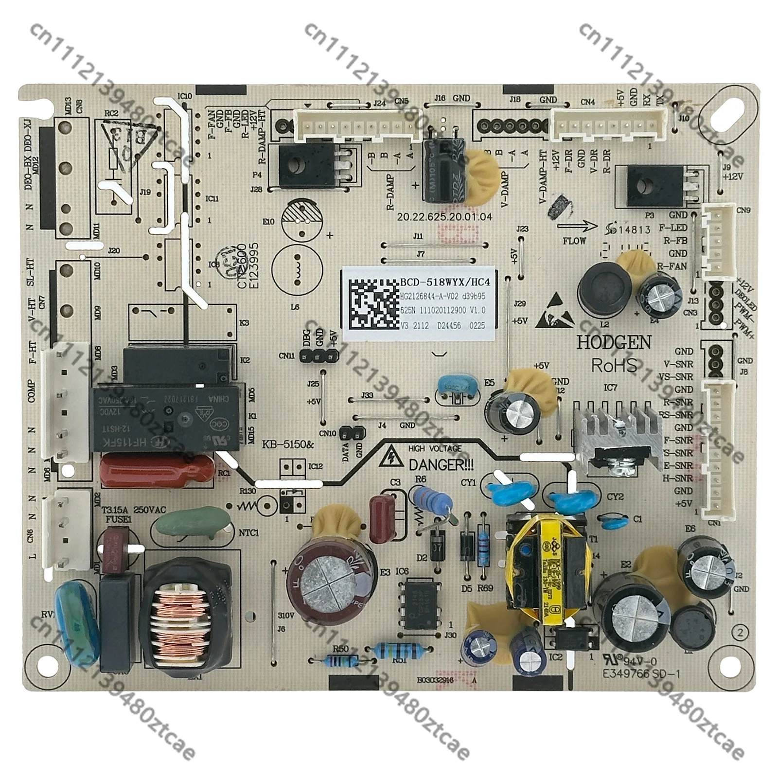 Side-by-Side Fridge Power Control PCB Board, Universal Replacement Mainboard For Large Household Refrigerator Control Circuit
