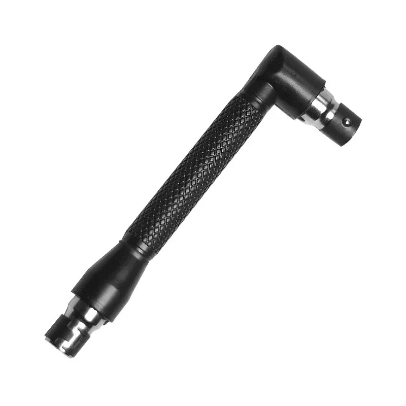 L-Shaped 1/4 Hex Double End Screwdriver Wrench Handle with 10Pcs Bits Set Hand Repair Tool Kit