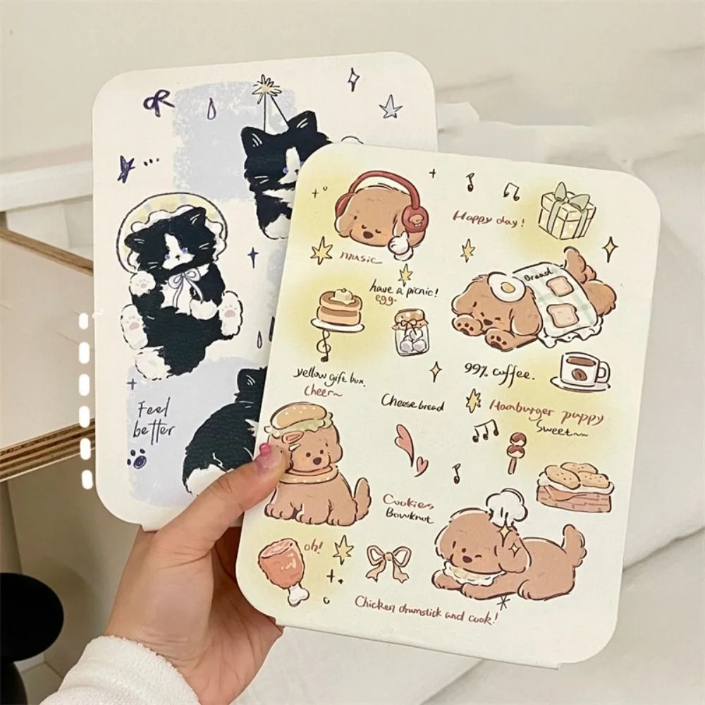 Nieuwe opvouwbare make-upspiegels Cartoon patroon Stand Handspiegel Lichtgewicht enkelzijdige cosmetische spiegel