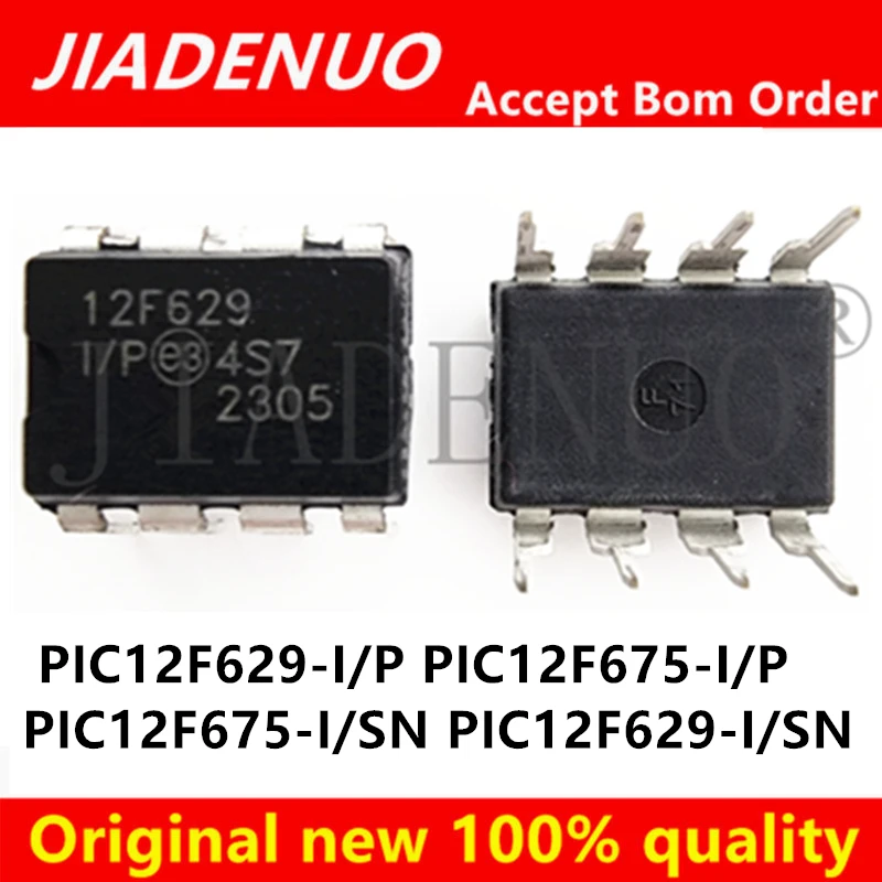 (1pcs) 100% New PIC12F629-I/P PIC12F675-I/P PIC12F675-I/SN PIC12F629-I/SN PIC12F675 PIC12F629 12F675 12F629 DIP8 SOP8