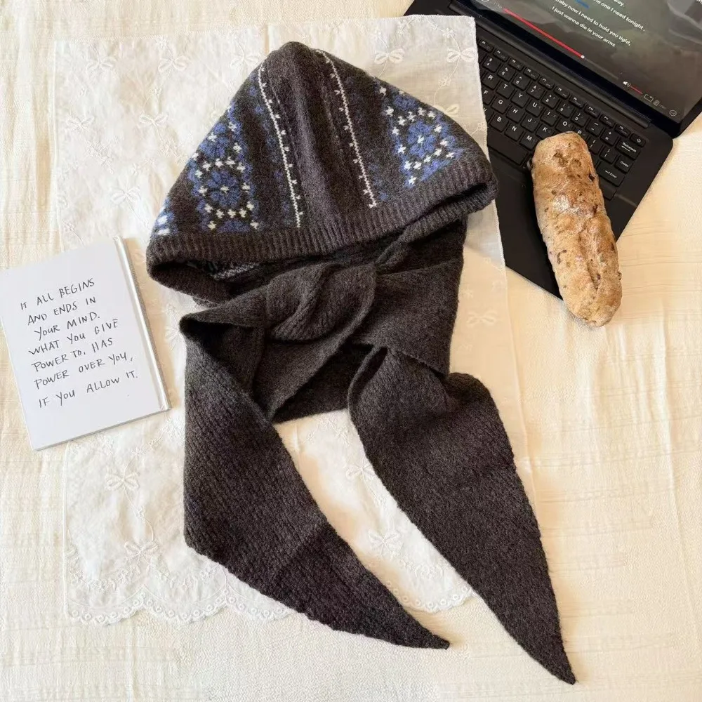 

Универсальный зимний утолщенный интегрированный шарф, шапка, теплая вязаная уютная вязаная шапка Skullies, вязаный головной убор для холодной погоды