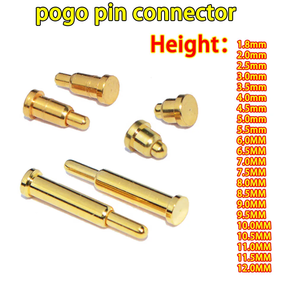 

5pcs 1A Spring Loaded pogopin connector Battery spring Loaded Contact SMD needle PCB 1.8mm 2 3 4 5 6 7 8 9 10 11 12mm Test Prob