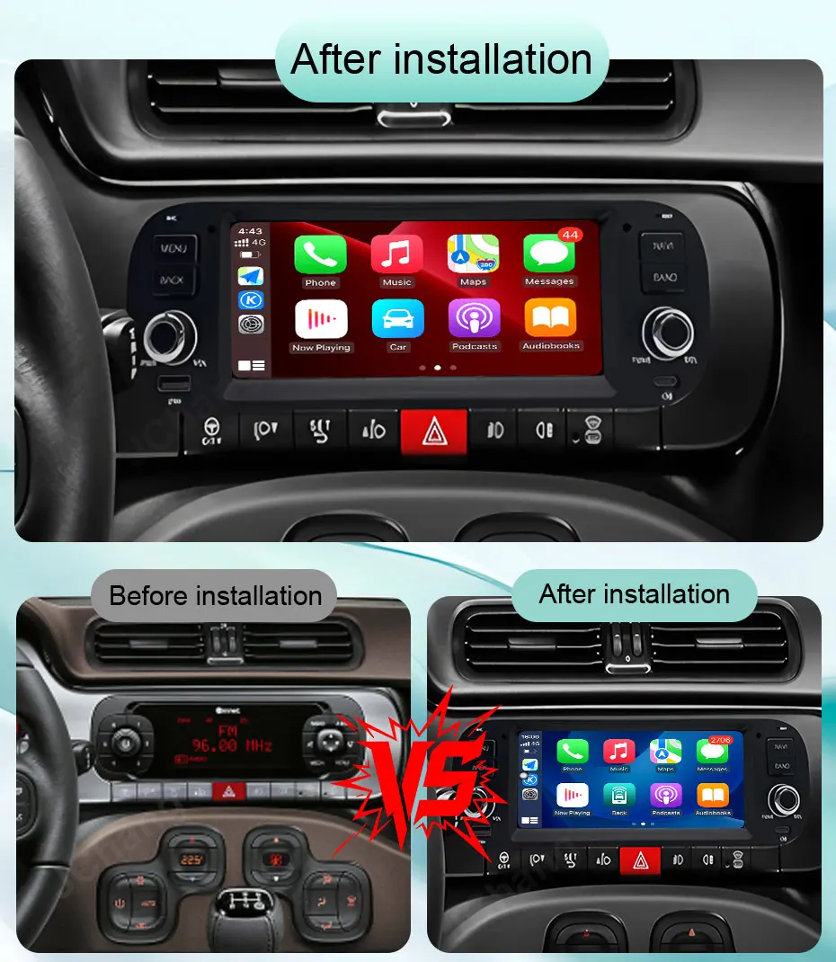 Android 16 7 Inch Car Radio for Fiat Panda 2013-2020 GPS Navigation Bluetooth WiFi FM Touch Screen Multimedia Player Head Unit