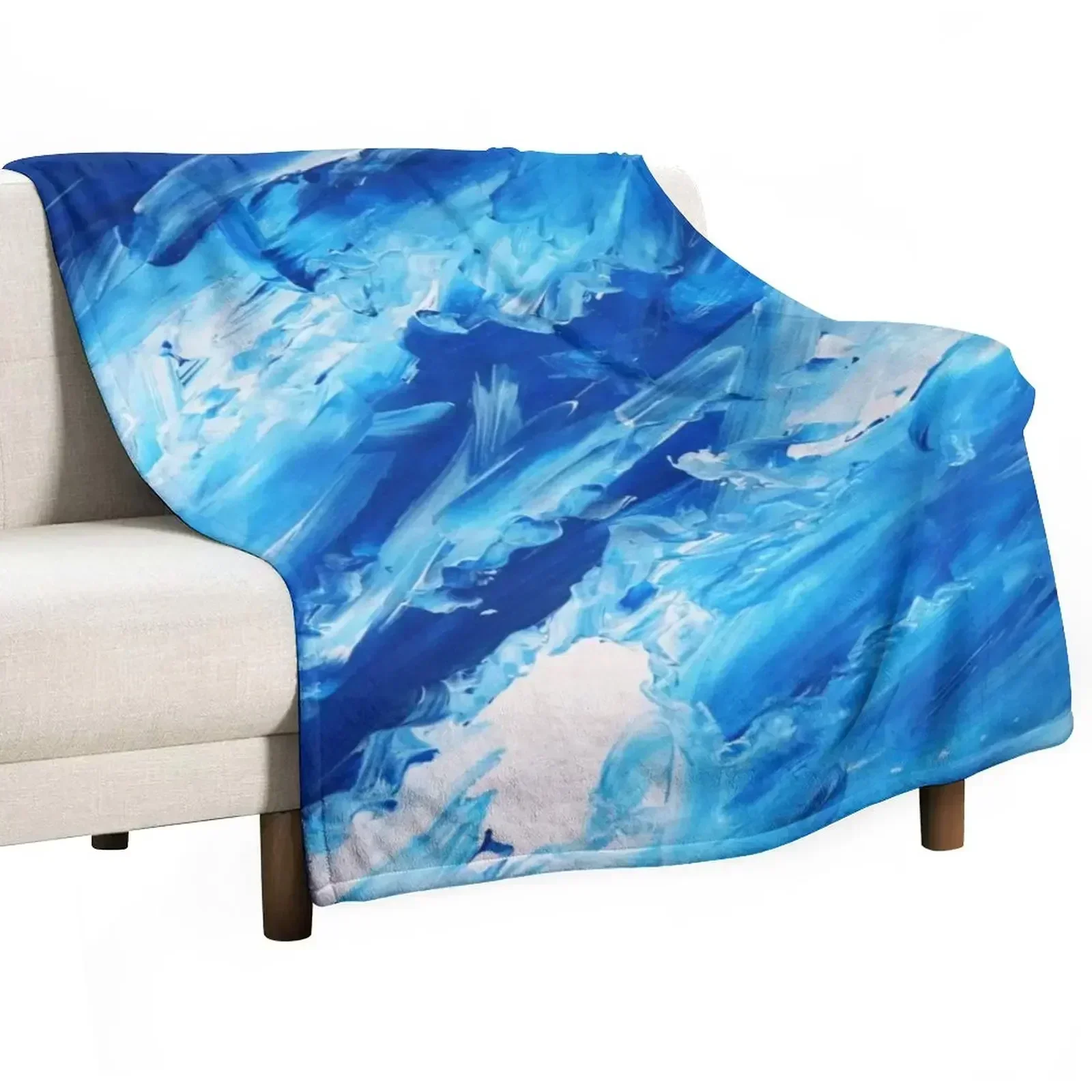 

Blue Waves Throw Blanket No Pilling Soft Warm Blanket for Bed