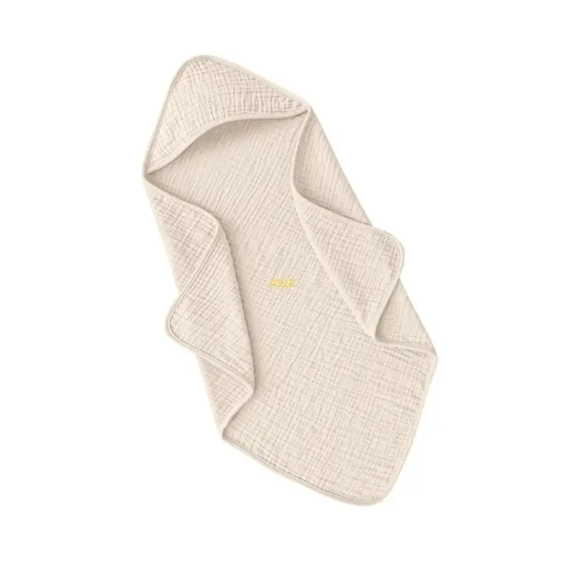 منشفة شاطئ بغطاء للرأس للرضع، بطانية ناعمة للحمام من القطن مقاس 30 × 30 بوصة #4