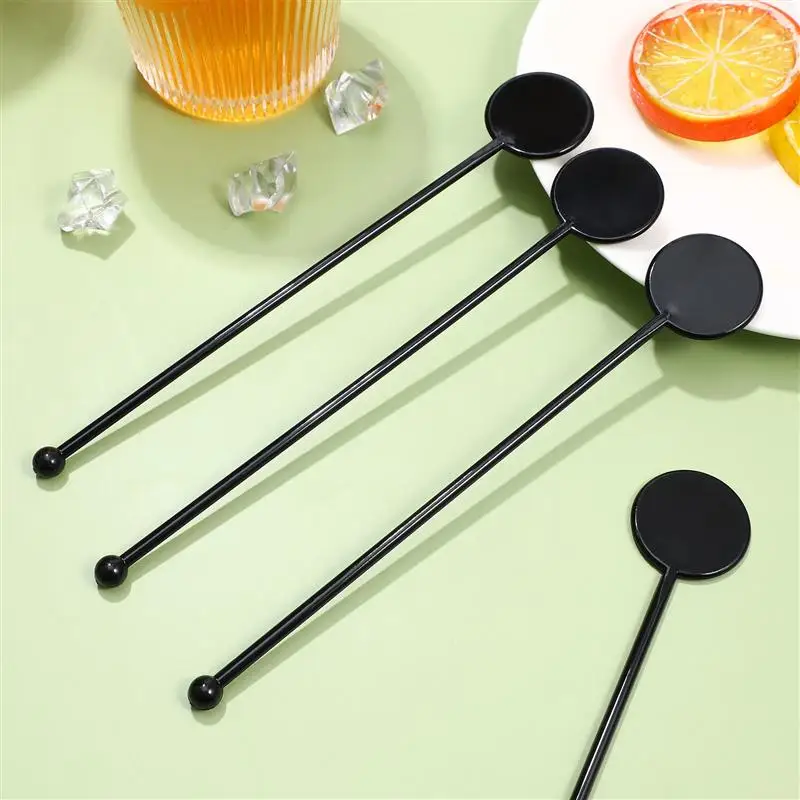 

100 Pcs Black Beverage Stick Martini Mixing Stirrer Swizzle Sticks Mixer Coffee Drink Stirrers Cocktails Cocktails Drinks Bar