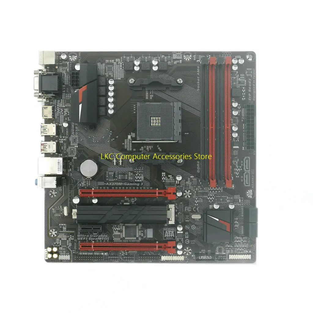 For Gigabyte GA-AX370M-Gaming 3 Desktop Used Motherboard USB 3.1 AM4 DDR4 X370 Mainboard 100%Tested Supports Ryzen 5000 series