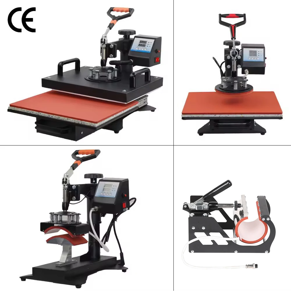 forRubySub 5 in 1 Sublimation Machine Combo Heat Press Machine for T-shirt/Mug/Plate/Hat with Slide Out