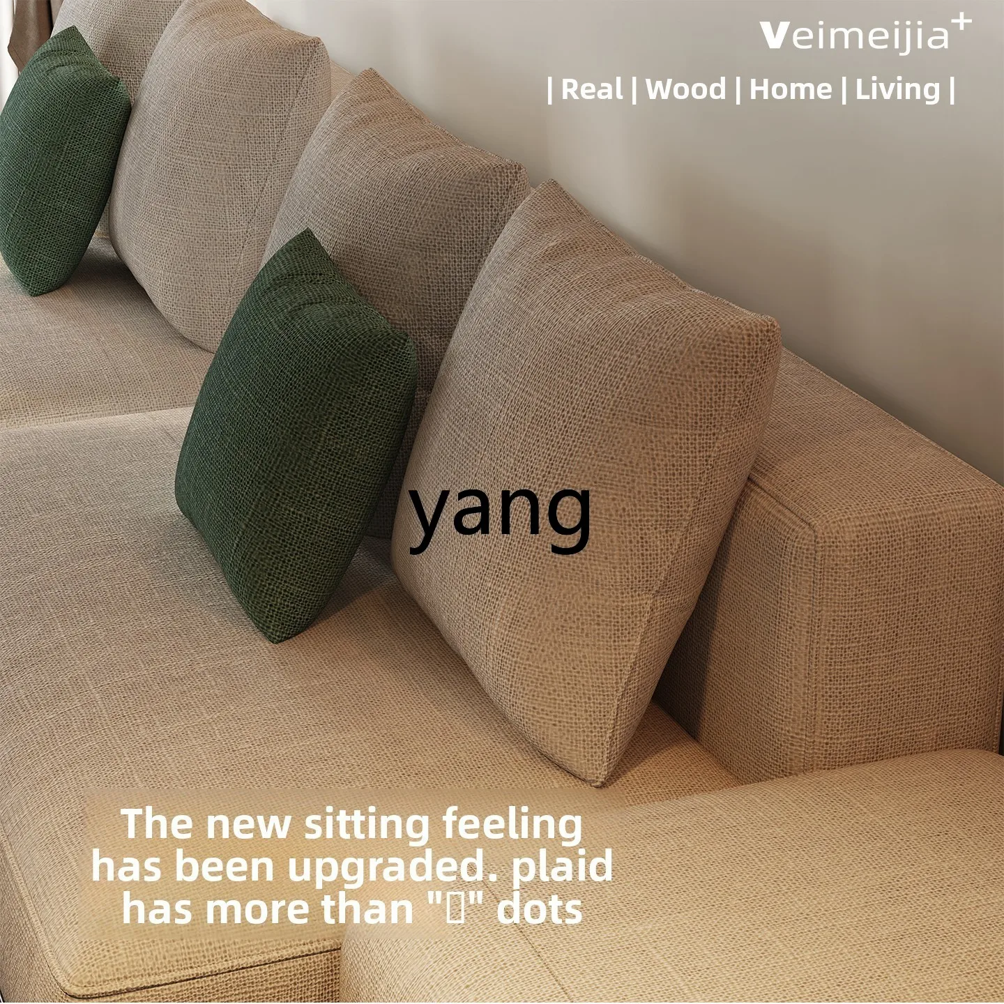 LTT solid wood simple floor-to-ceiling villa living room fabric sofa