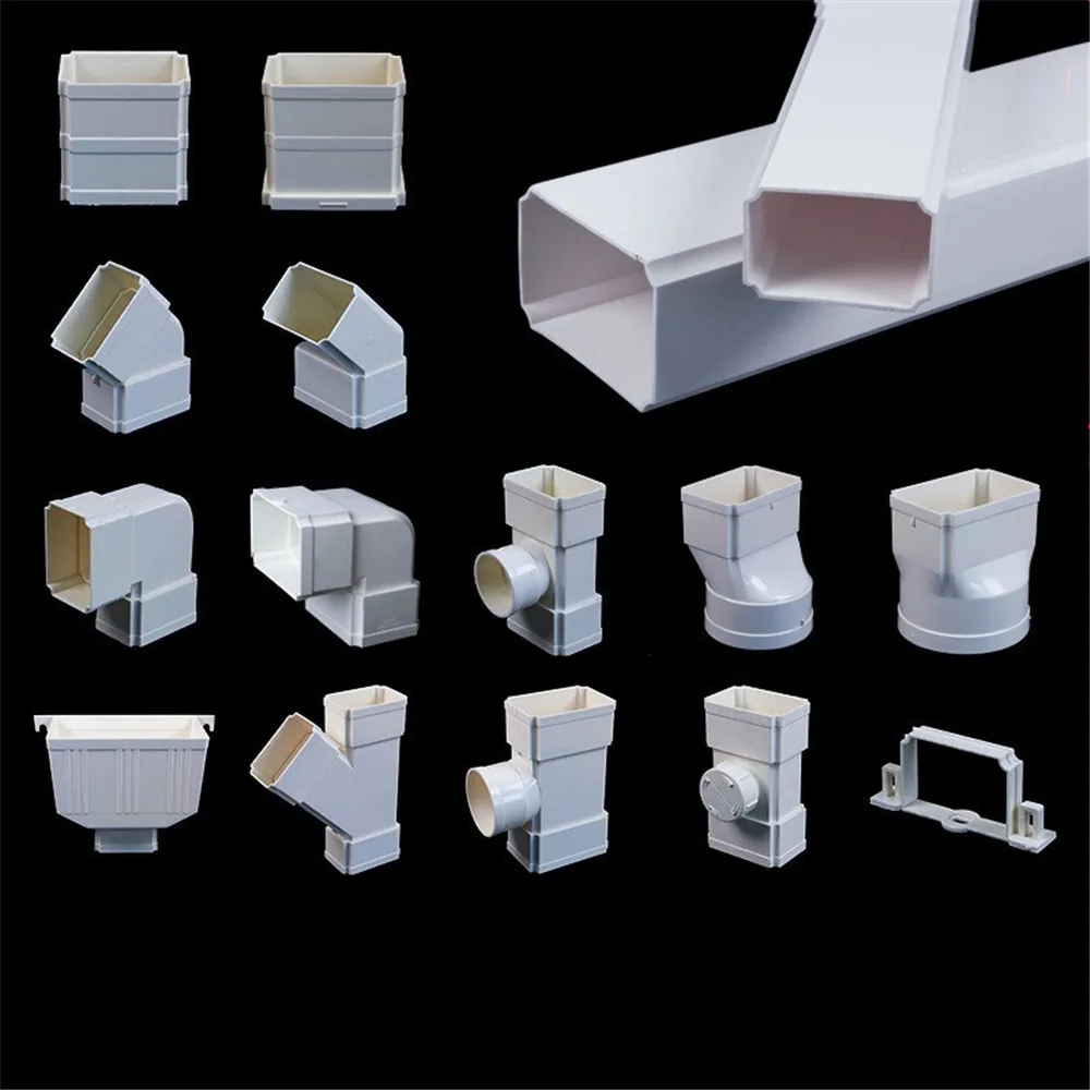 

Pvc Downspout Adapter Square Tube Flat Tube Accessory Drainage Connector Outdoor Rainwater Gutter Drain Pipe L24053