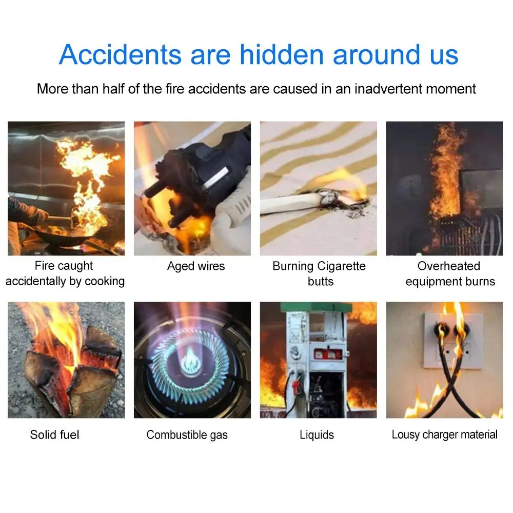 Wireless Smoke Detector Alarm Loud Sound Alarm Replaceable Sensor Fire Alarm Sensor Light Alarm Waterproof Smoke Fire Detector