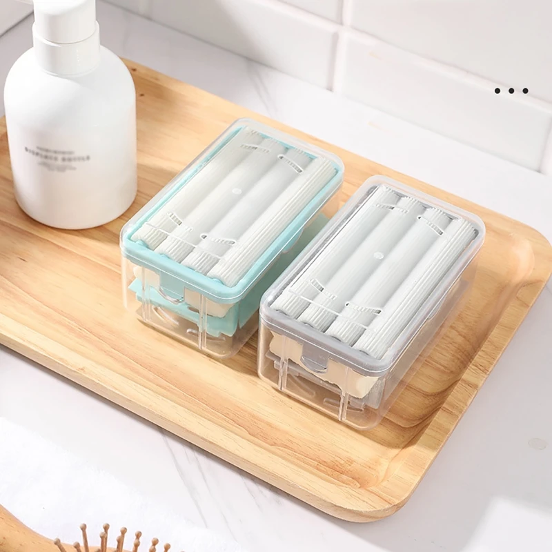 Creative Multi-functional Soap Bubble Box Hand-free Bubble Soap Box Drain Storage Rack Draining Roller Foaming Soap Storage Box