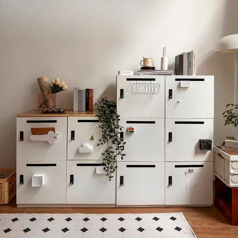 

ins wind iron cabinet password storage chest cabinet bookcase side cabinet storage mailbox