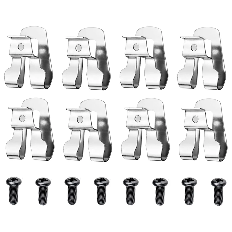 8 PCS Belt Clip For Ryobi Silver Stainless Steel For Ryobi And Ridgid 18 Volt Tools 633586002, For Ryobi Makita Dewalt