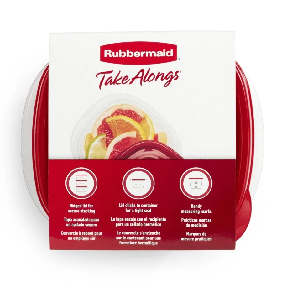 TakeAlongs 2.1 Cup Mini Deep 5pk Square Food Storage Containers Red