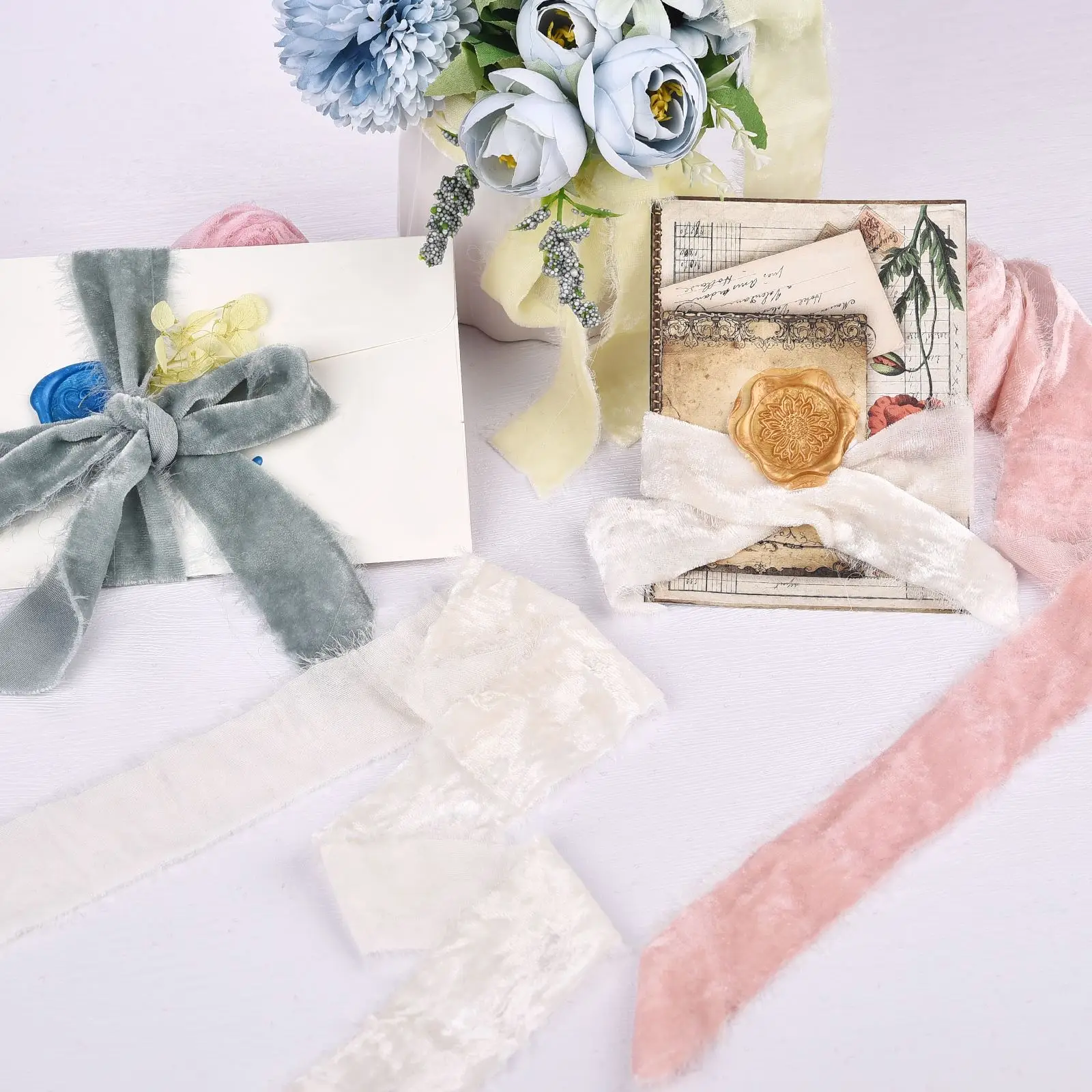 3 ياردة/لفة 40 مللي متر شريط مخملي اليدوية حفل زفاف عيد الميلاد الشريط لتغليف باقة الهدايا Bowknot بها بنفسك الشعر Bowknot الخياطة النسيج