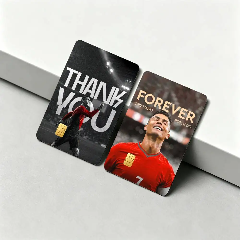 The GOAT Forever CR7 C-Cristiano Ronaldo  1Set 4Pcs Waterproof Card Skin Stickers for Credit Bus IC Cards view 2
