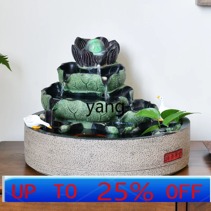 CX New Chinese Lotus Flow Ornament Circulating Water Generates Wealth Waterscape Small Fish Tank