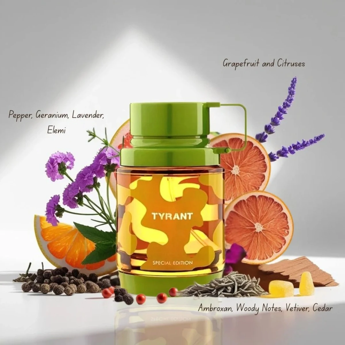 Tyrant Special Edition Eau De Parfum Long Lasting 100ml for Men Citrus Woody Cologne Grapefruit Lavender Cedar Signature Appeal