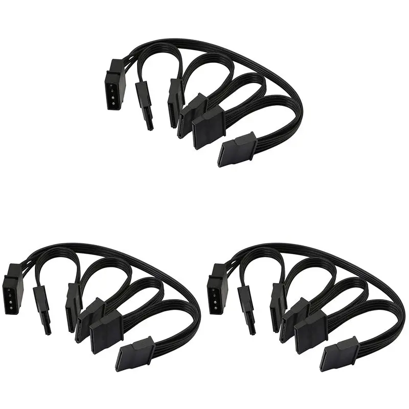 ABRI-3X 4Pin IDE 1 To 5 SATA 15Pin Hard Drive Power Supply Splitter Cable For DIY Hard Disk PC Sever 18AWG Power