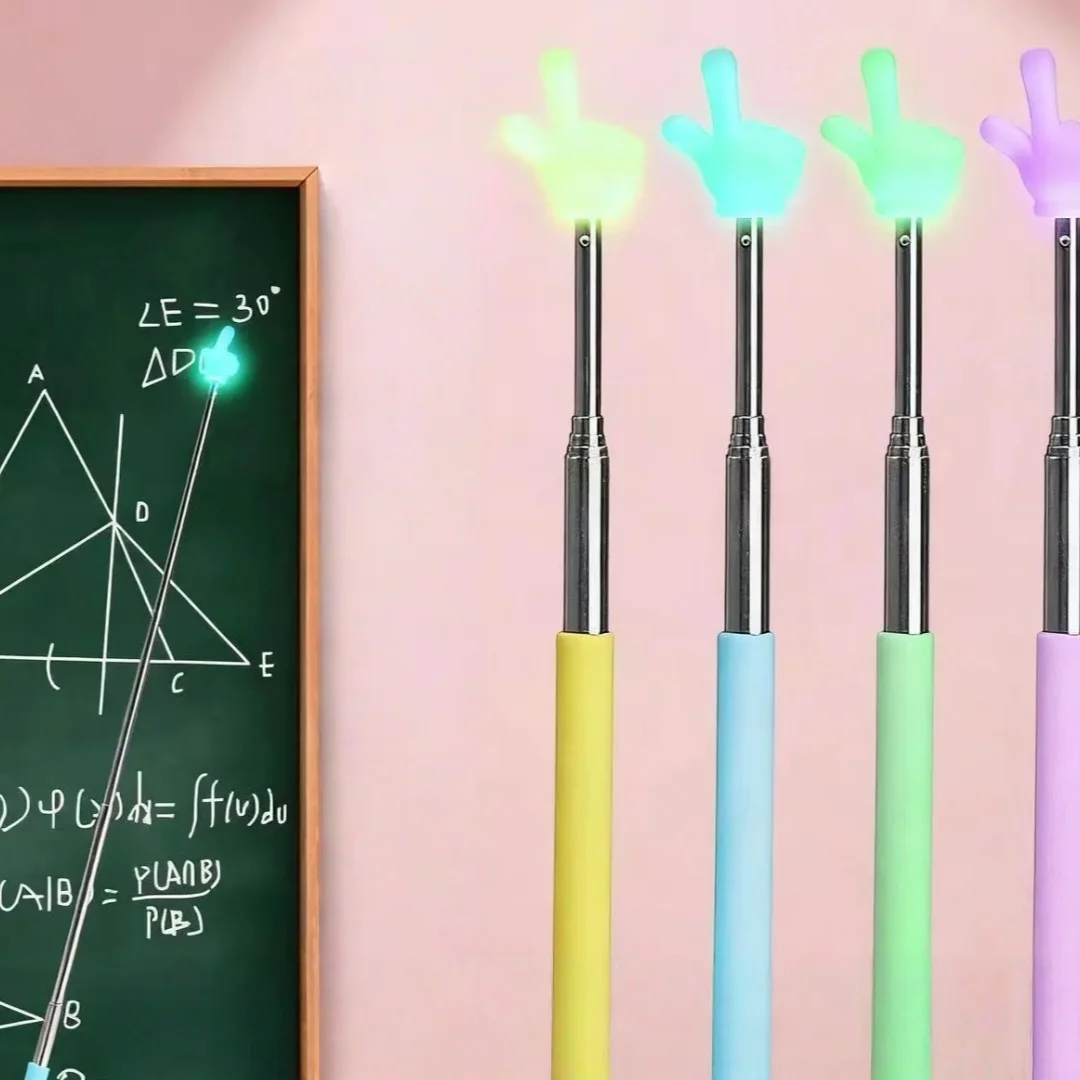 قطعة واحدة من عصا قراءة الإصبع المضيئة القابلة للسحب، الألوان عشوائية، عصا إصبع مضيئة للقراءة في الليل، دليل المعلم للاستخدام المنزلي، عصا قراءة الأصابع، اللوازم المكتبية المدرسية #4