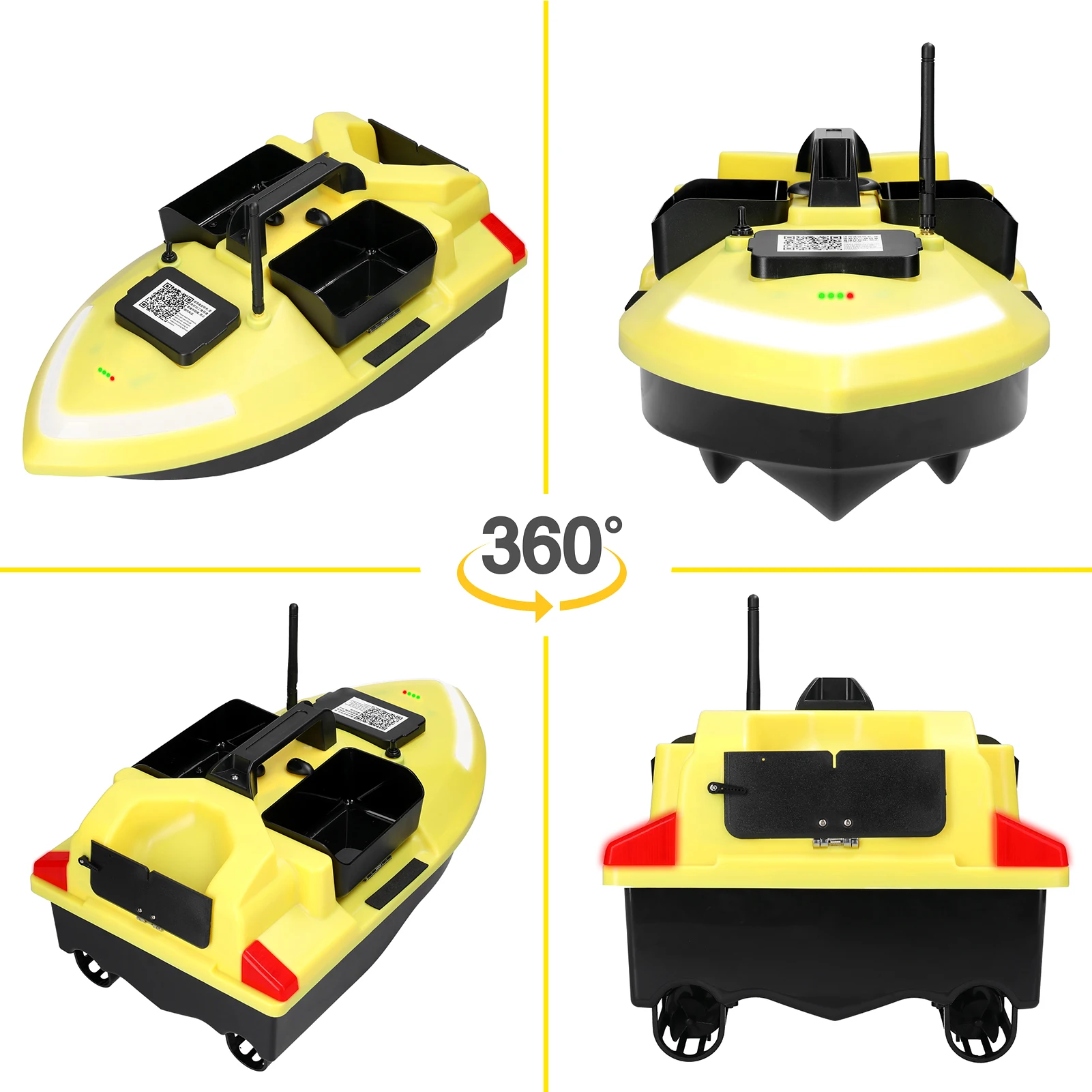 V020 GPS Fishing Bait Boat 500m Remote Control Bait Boat Dual Motor Fish Finder Support Automatic Cruise/Return/Route Correction