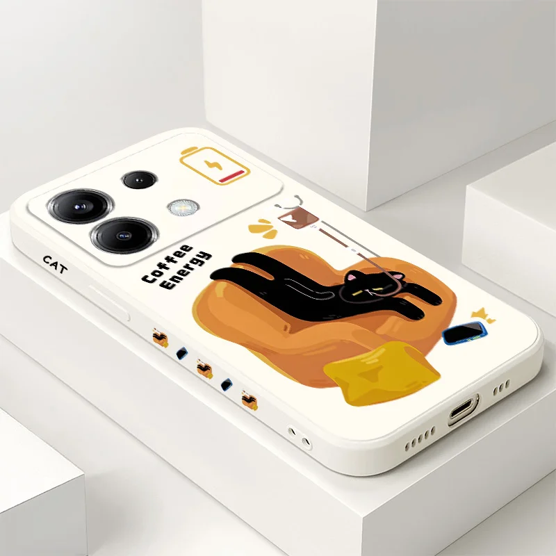 

Lazy Cat Phone Case For Xiaomi Poco F7 X7 X6 F6 M6 M5 M5S F5 X5 F4 X4 M4 F3 M3 X3 Pro 4G 5G GT Silicone Cover
