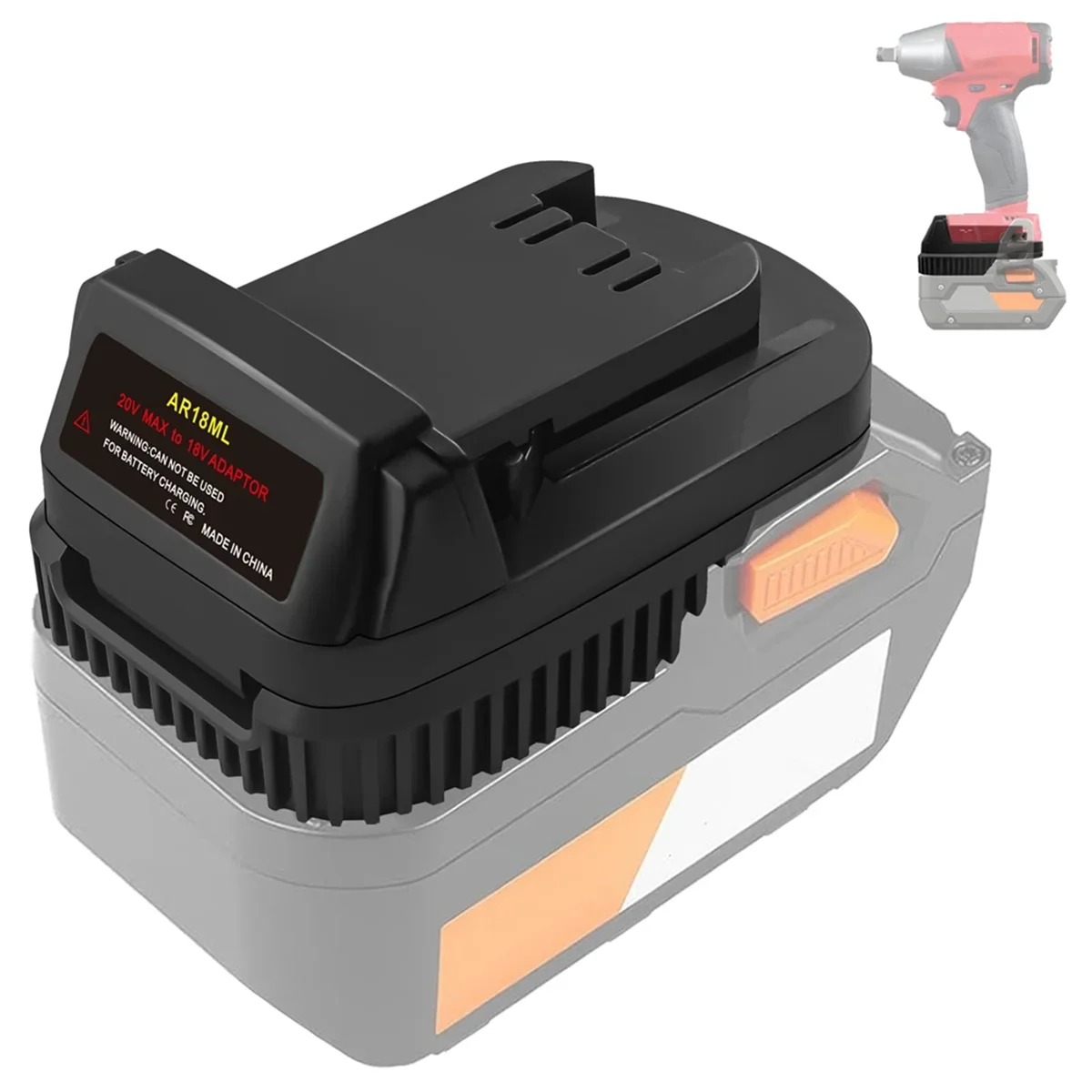 

AR18ML Battery Adapter Converter For Aeg For RidGid 18V Lithium Battery For Milwaukee 18V Lithium Tool