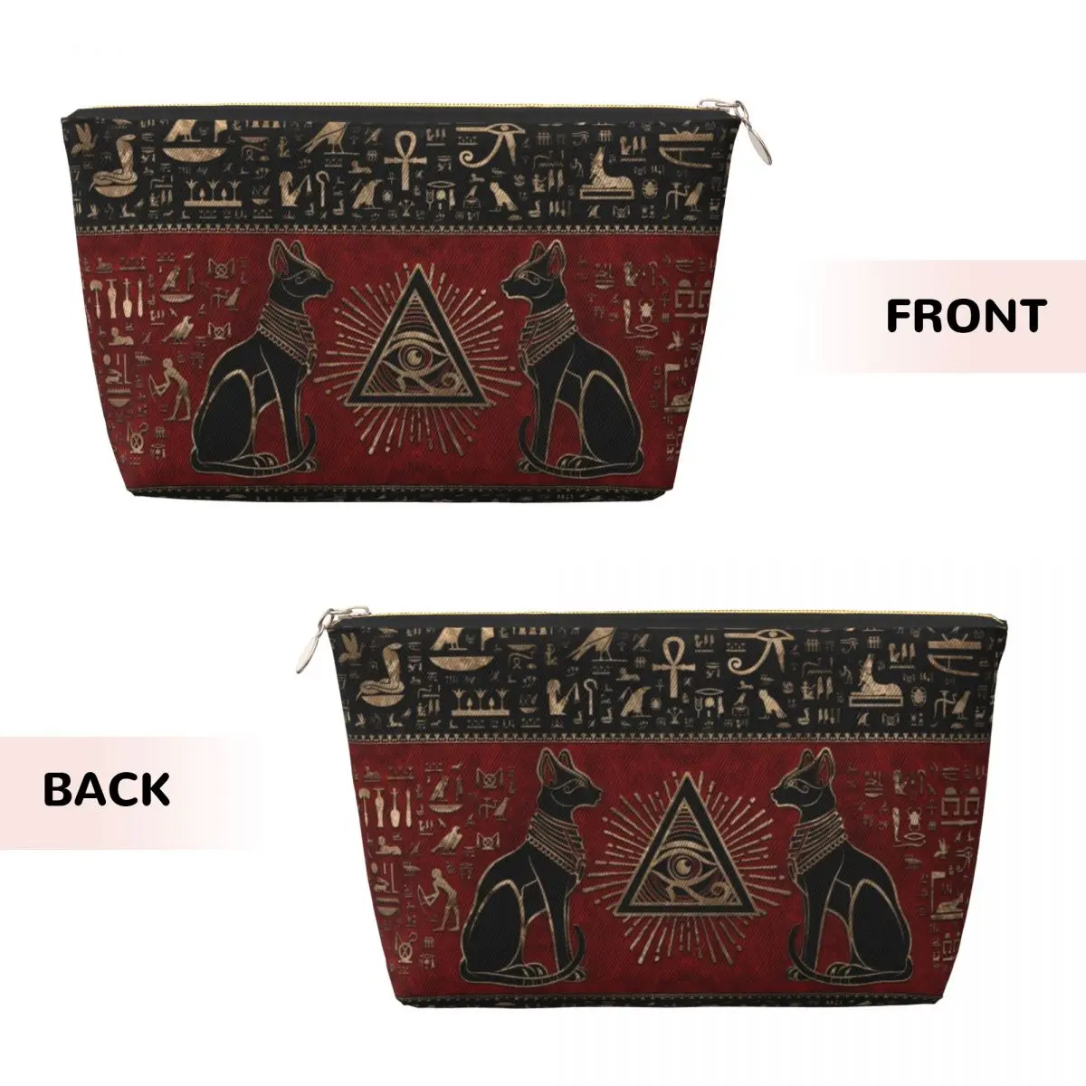 Custom Ancient Egypt Eye Of Horus Toiletry Bag Egyptian Bastet Cat Makeup Cosmetic Organizer Ladies Beauty Storage Dopp Kit Box