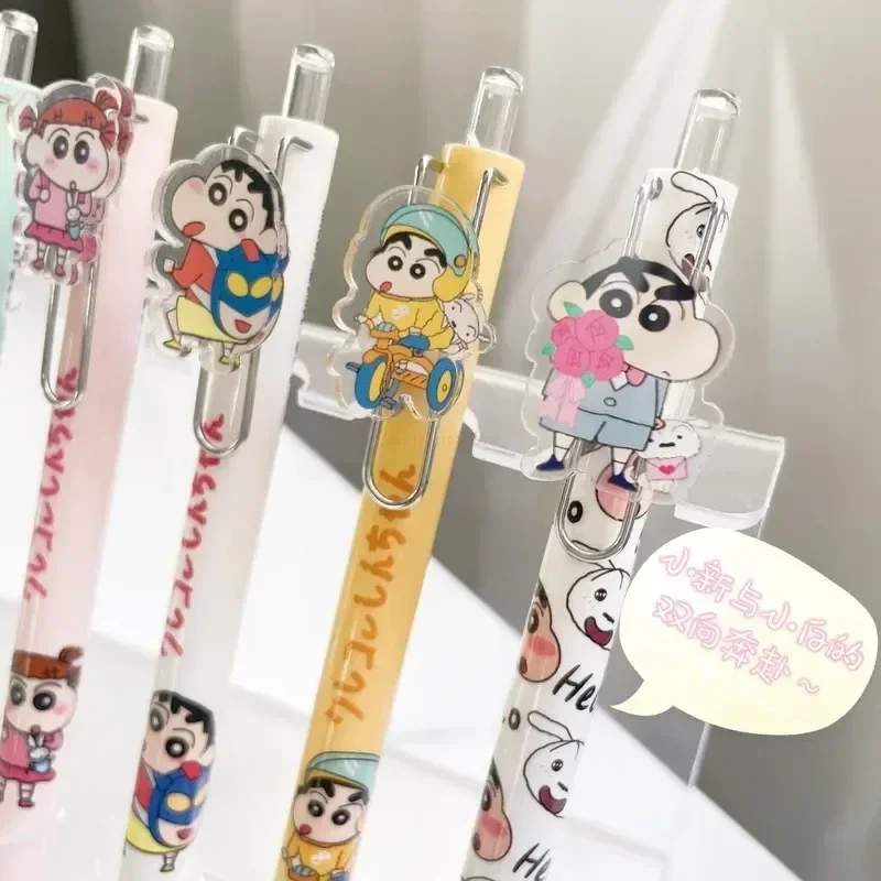 

22 Pcs Crayon Shin-Chan Press Gel Pen Kawaii Cartoon 0.5mm Neutral Pen Student Stationery Office School Supplies