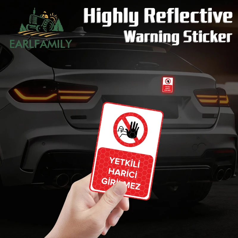 

EARLFAMILY Sign Reflective No Photography Sign Funny Car Stickers Camper Waterproof Decal Refrigerator Graffiti Decoration