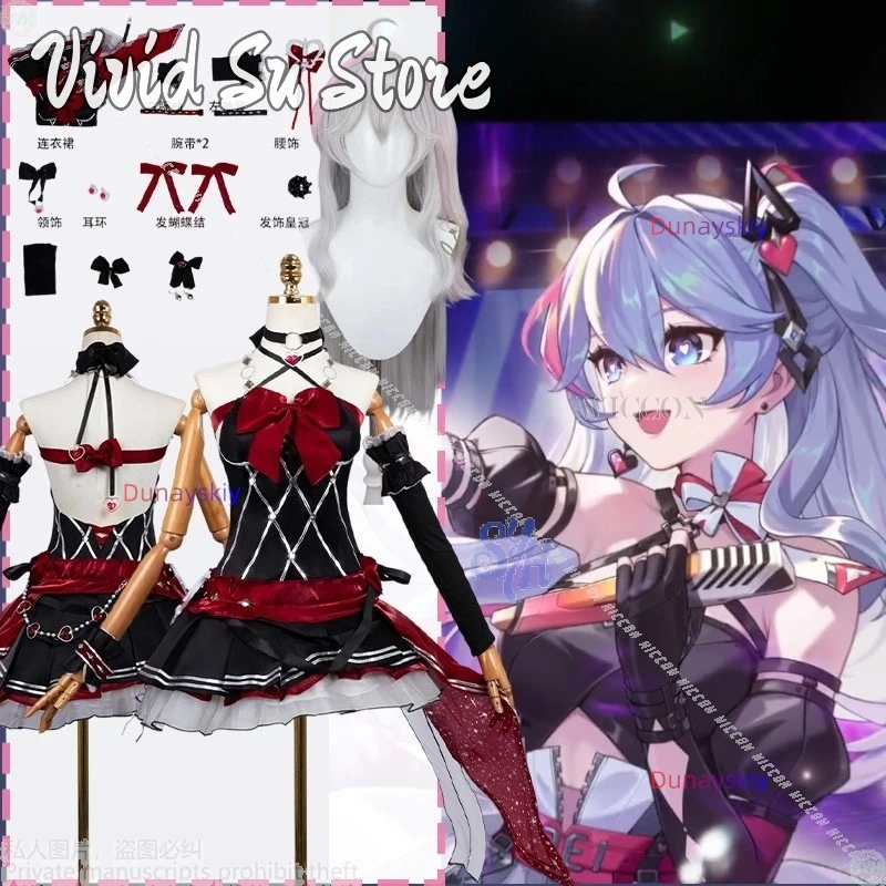 

Anime Game Strinova Cosplay Kanami 코스프레 Kawaii Idol Uniform Black Red Flower Goth Dress Sexy Lolita Jirai Kei Halloween Party