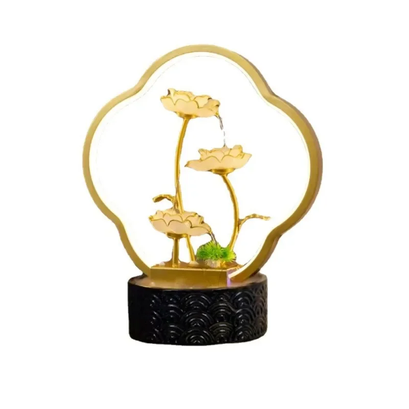Ceramic glass fish tank desktop running water fountain ornament living room humidifier