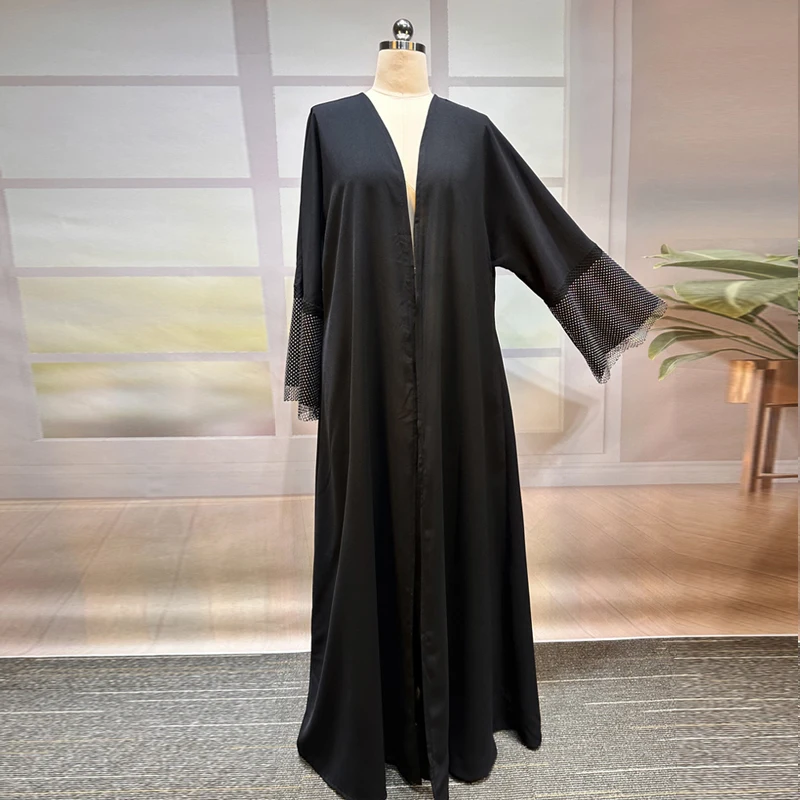 Diamond Kimono Damen Dubai Turkey Abayas For Women Modest Dress Musulmane Kaftan Oversized Muslim Robe Abaya Black